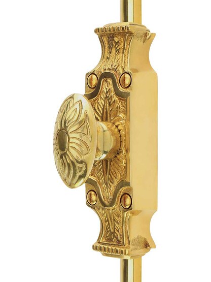 Floral Brass Cremone Bolt - 4-Foot Length.